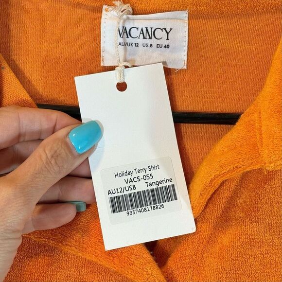 NWT Vacancy Beach Resort Tangerine Holiday Terry Shirt and Short Set Women’s 4 - Picture 5 of 16